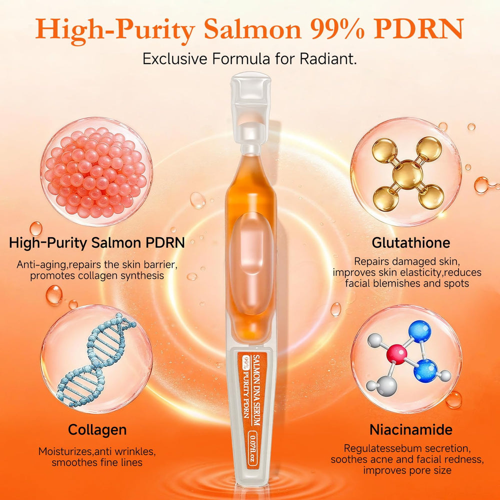 Faczuryn Salmon DNA Serum packaging showcases freshness and sterile single-use design.