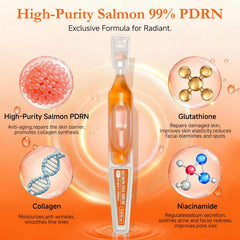 Faczuryn Salmon DNA Serum packaging showcases freshness and sterile single-use design.