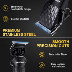 Kit FADEKING pour grooming homme avec guides et attaches variés.