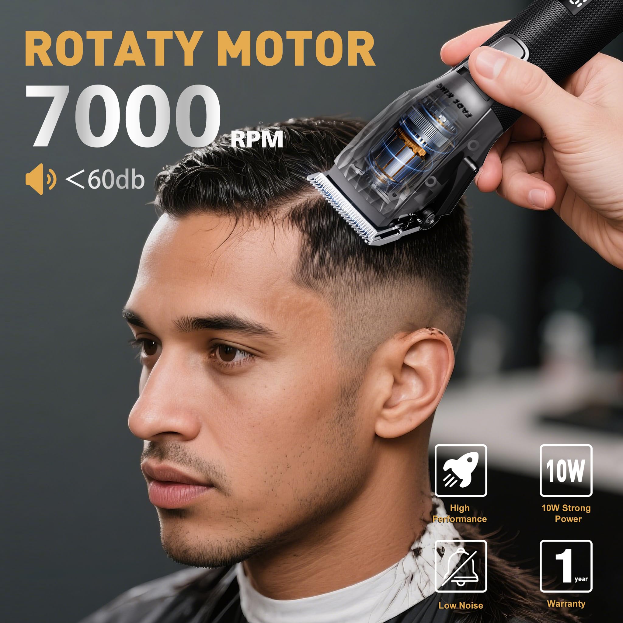 FADEKING trimmer barbe sans fil, lignes nettes et forme soignée