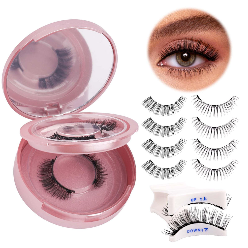 Pose rapide des cils magnétiques pour un look léger.