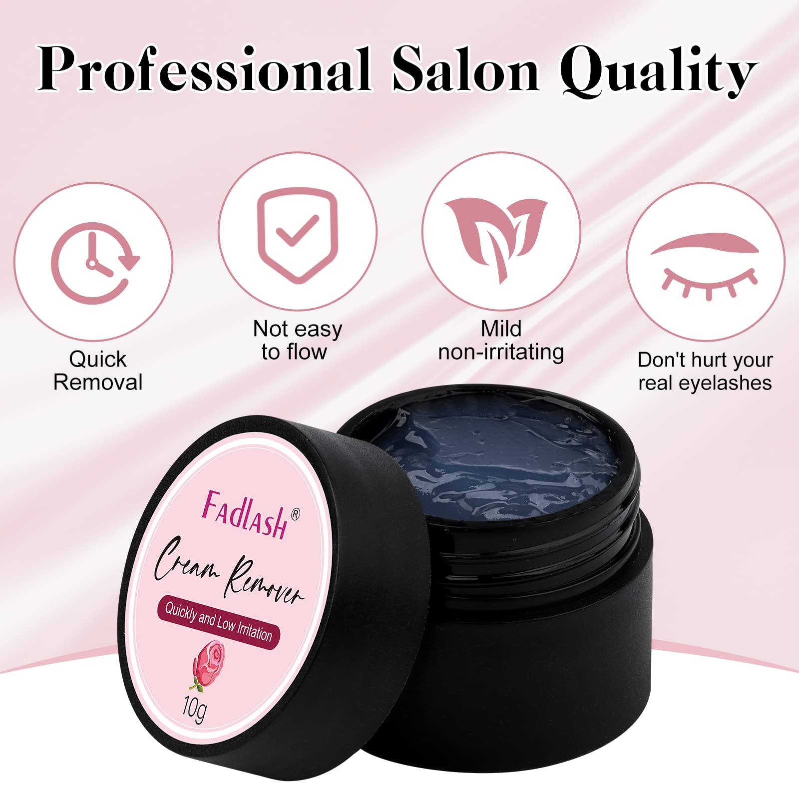 Application ciblée du dissolvant FADLASH, réduction du risque d'irritation.