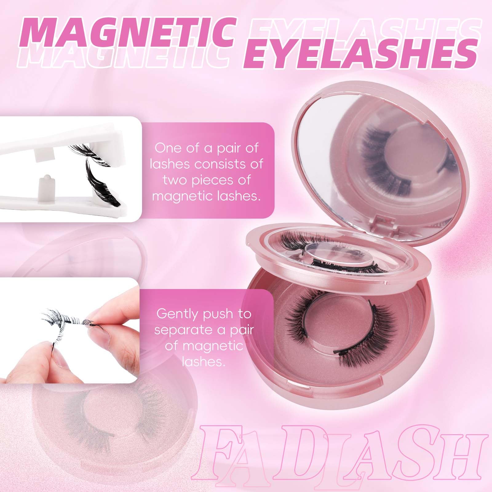 FADLASH cils magnétiques look naturel sans colle.