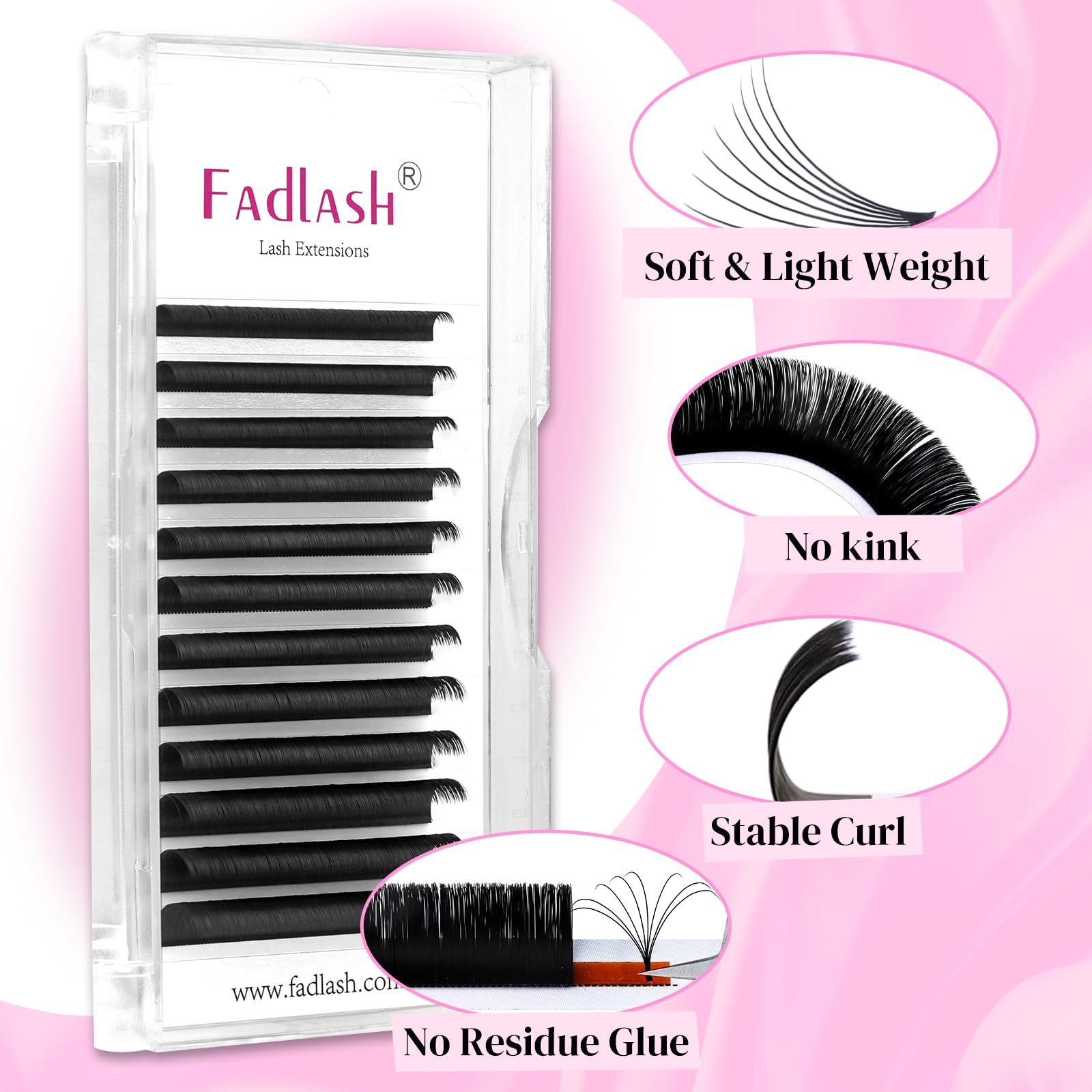 FADLASH cils volume, effet éventail 12mm, application simple pour débutants.
