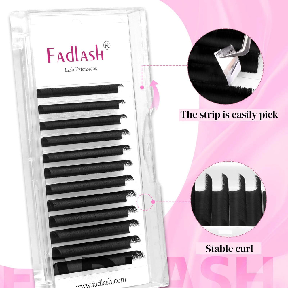 FADLASH cils volume, effet éventail 12mm, lots adaptés 2D–10D.