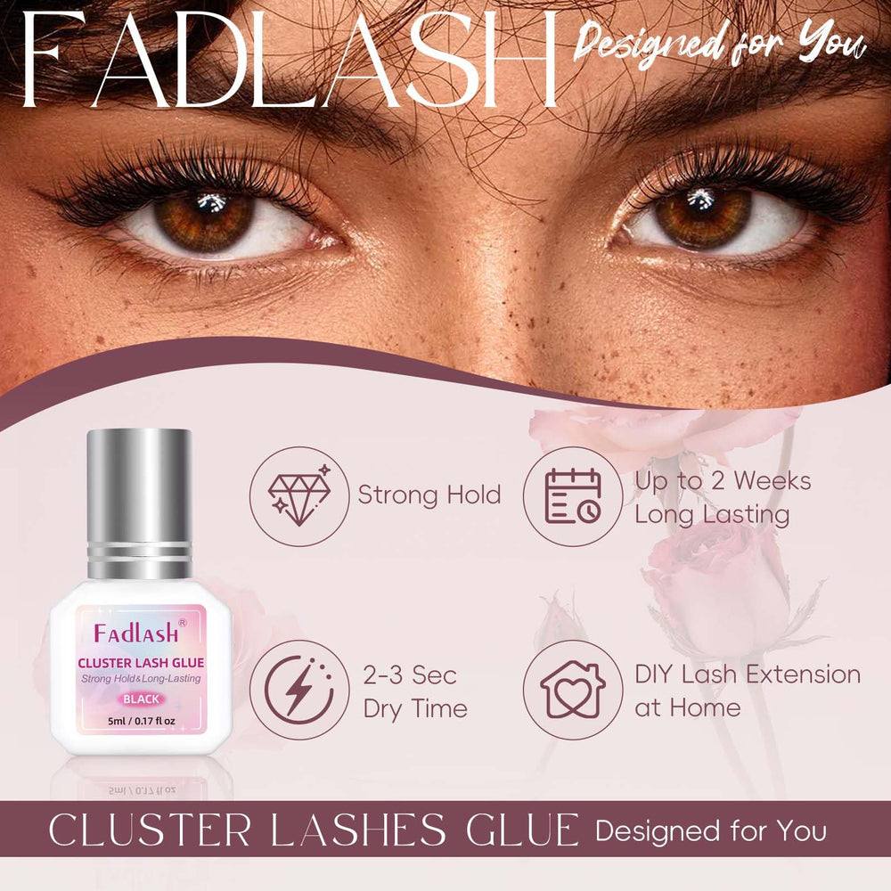 Séchage rapide 2-3s avec FADLASH pour cils clusters