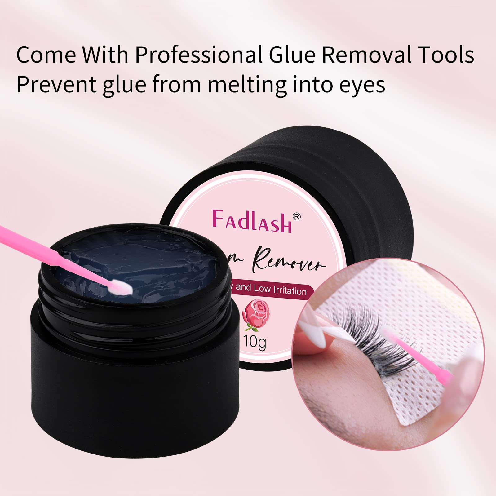 Dissolvant cils FADLASH, usage sûr en salon professionnel.