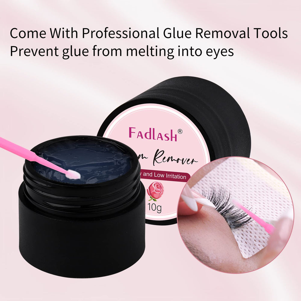 Dissolvant cils FADLASH, usage sûr en salon professionnel.