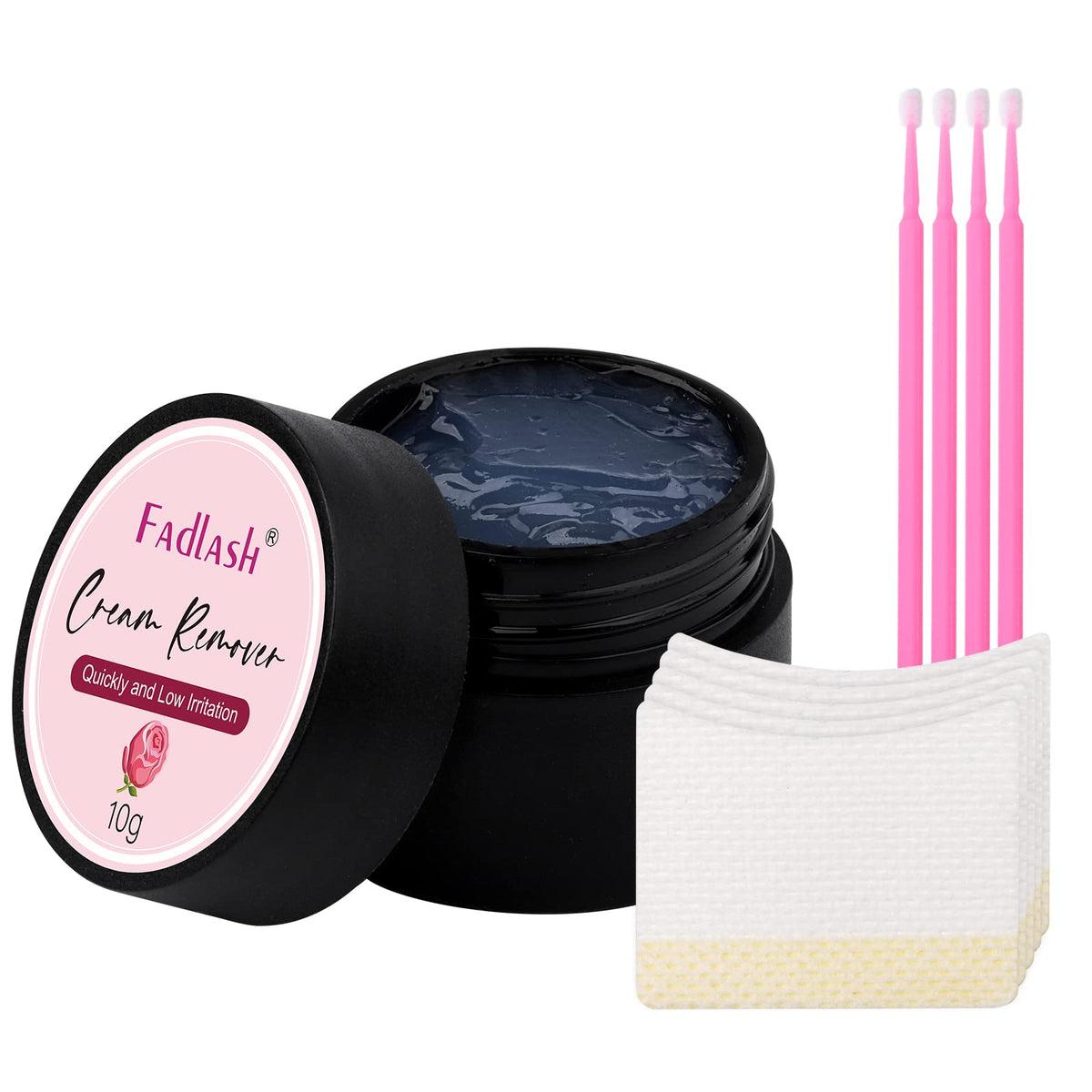 Dissolvant FADLASH pour extensions de cils, crème, retrait rapide.