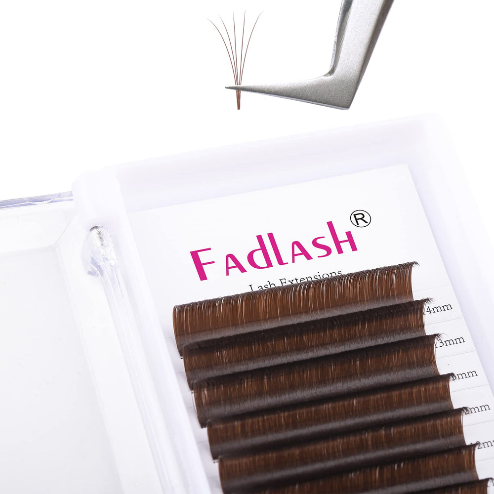 FADLASH extension cils brun 0,07C en éventail pour un look naturel.