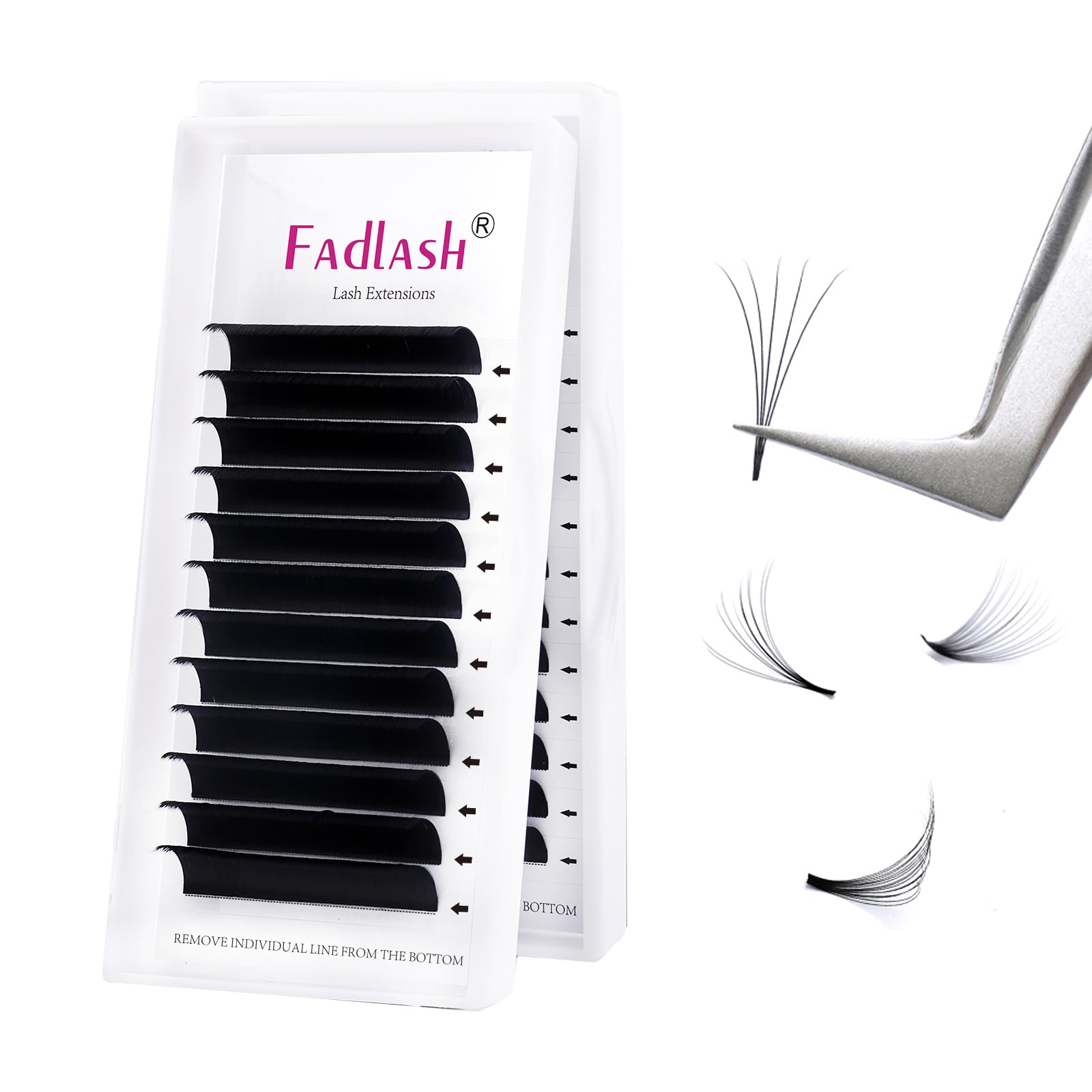 Cils FADLASH extensions en éventail faciles 2D-20D, base stable, volume naturel