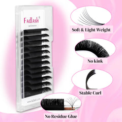 Fibres synthétiques soyeuses FADLASH pour un regard plus dense et léger.