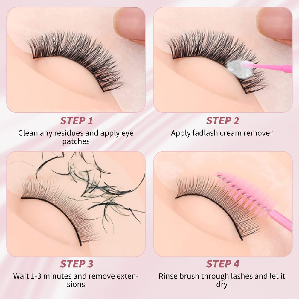 Crème dissolvante FADLASH, retrait rapide des extensions avec contrôle.