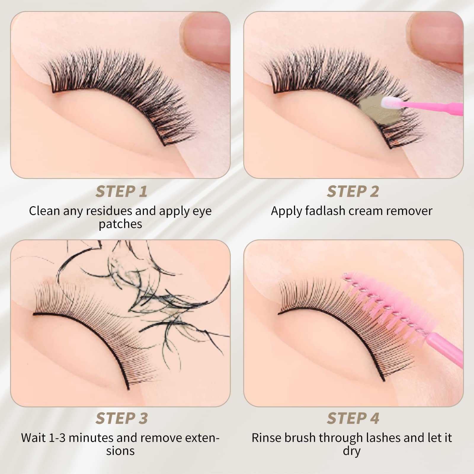 FADLASH Utilisation professionnelle en salon pour enlever les extensions cils sans irritation.