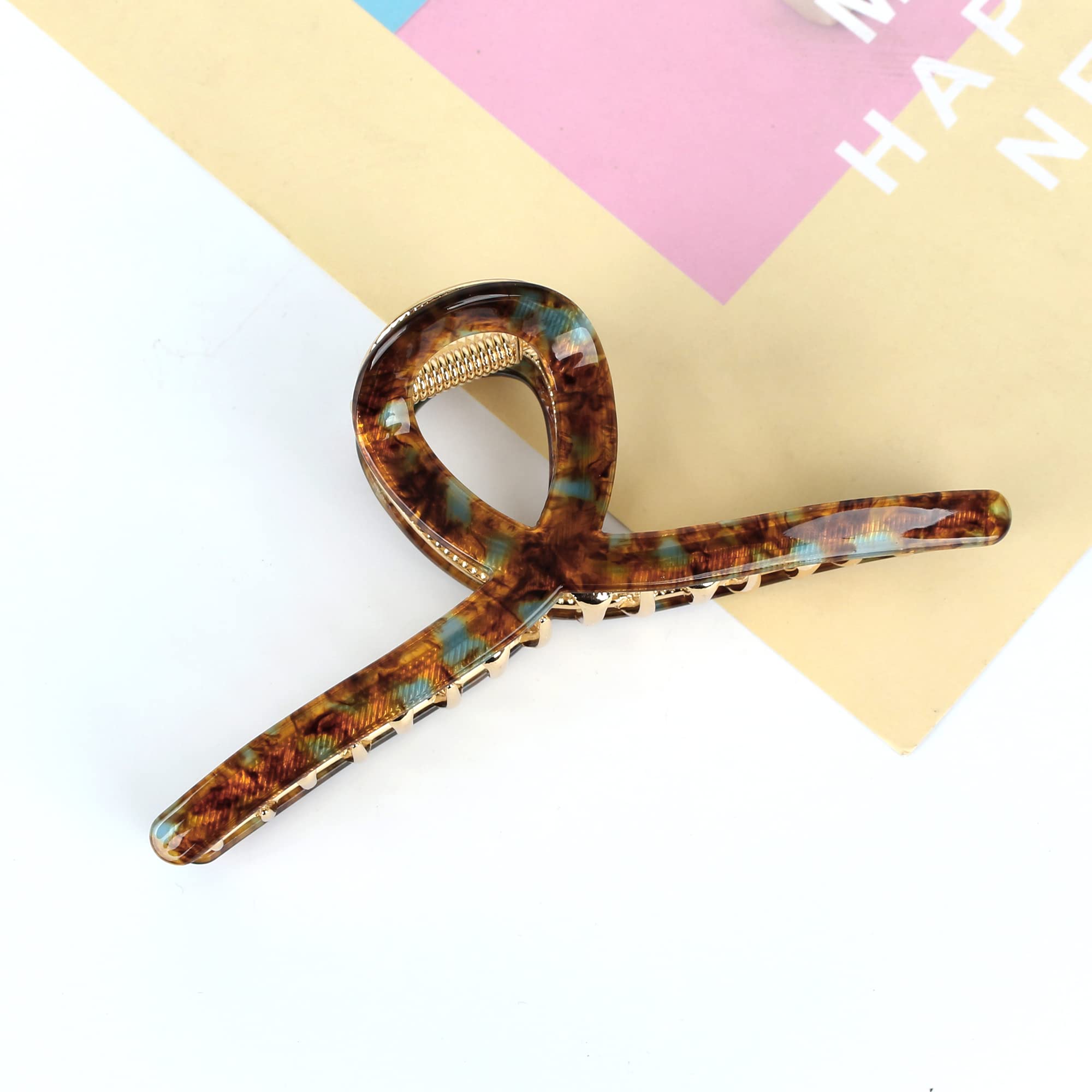Emballage cadeau FAELBATY prêt à offrir, barrettes papillon brun-vert.