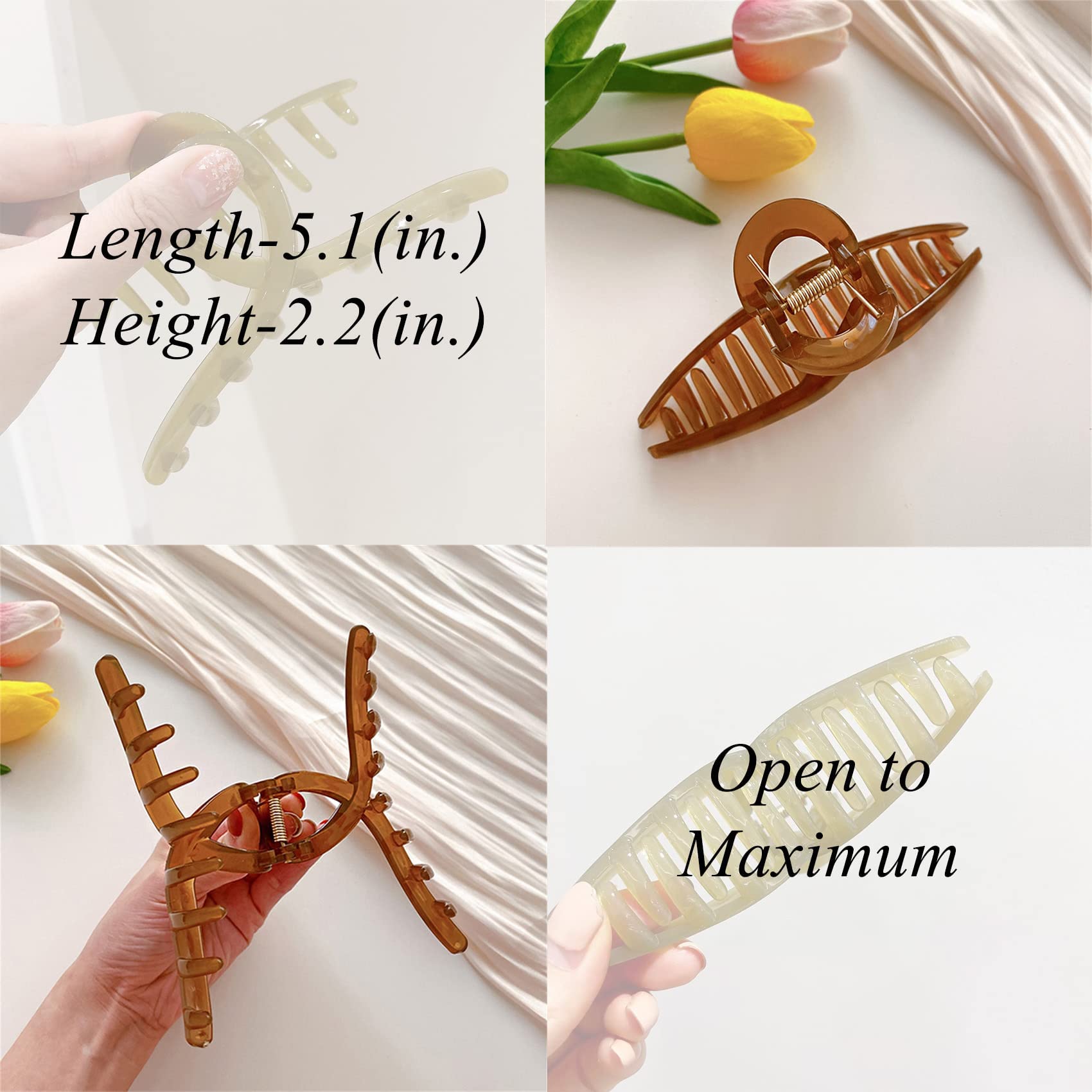 FAELBATY clip jelly papillon gris, accessoire durable pour cheveux épais.