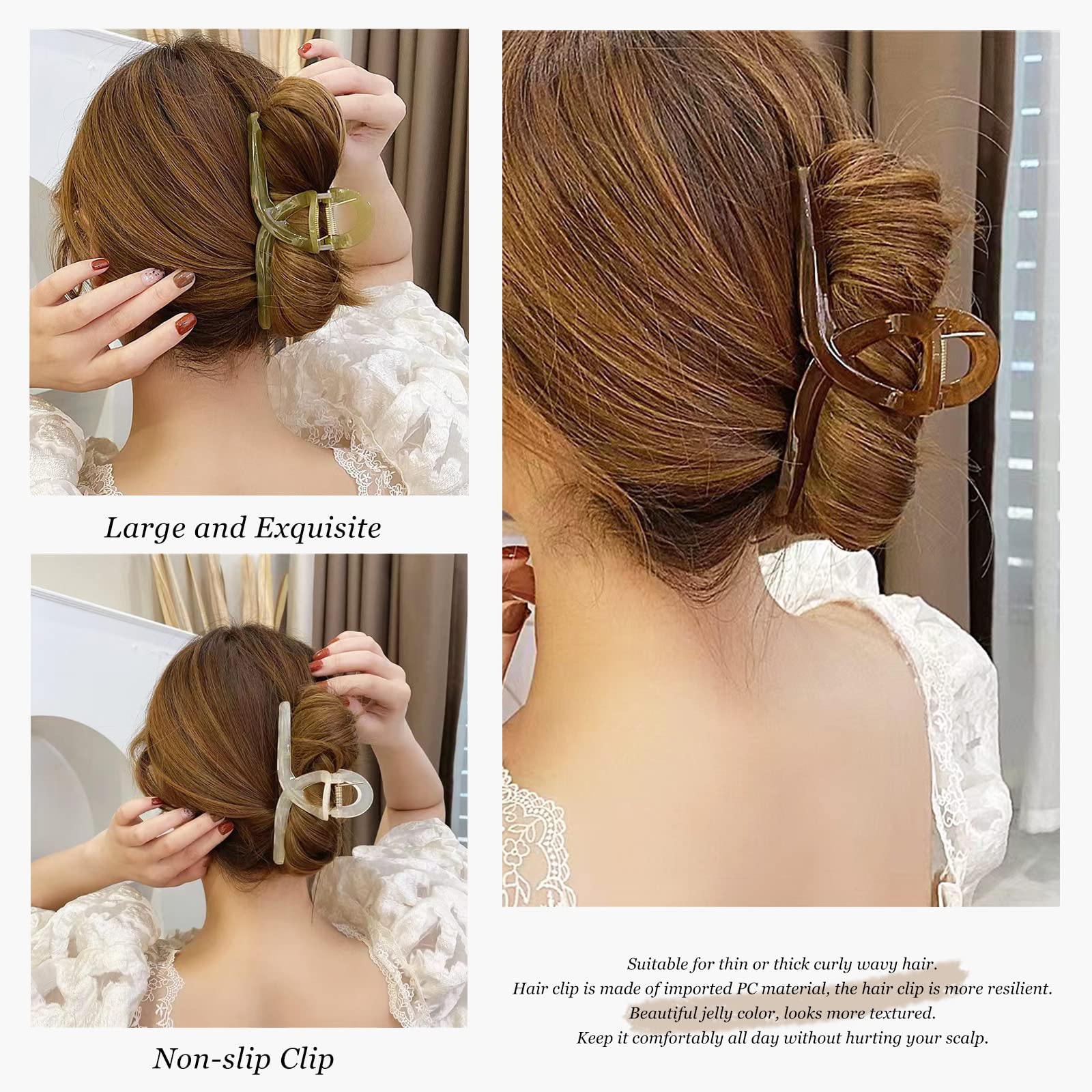 FAELBATY clip jelly papillon marron, prise facile et tenue fiable.