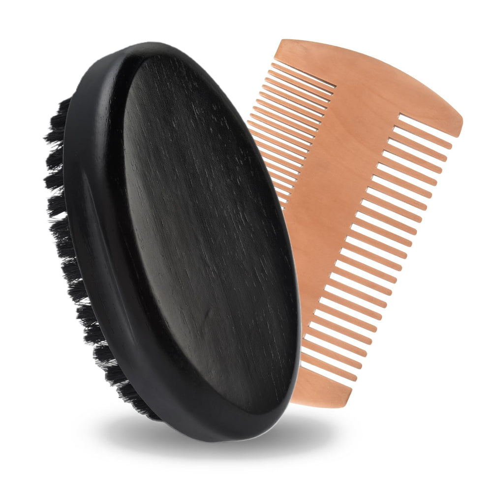 FaHaner brosse barbe poils de sanglier pour un coiffage en douceur et contrôle.