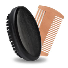 FaHaner brosse barbe poils de sanglier pour un coiffage en douceur et contrôle.