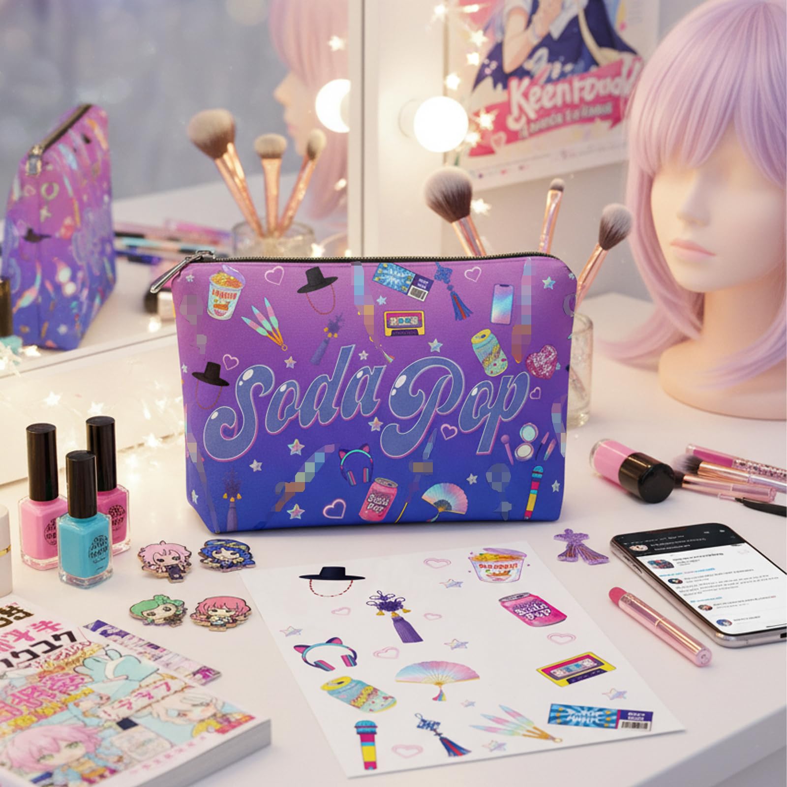 Détails scintillants FAHMJMYBD motifs Soda Pop pour look vibrant