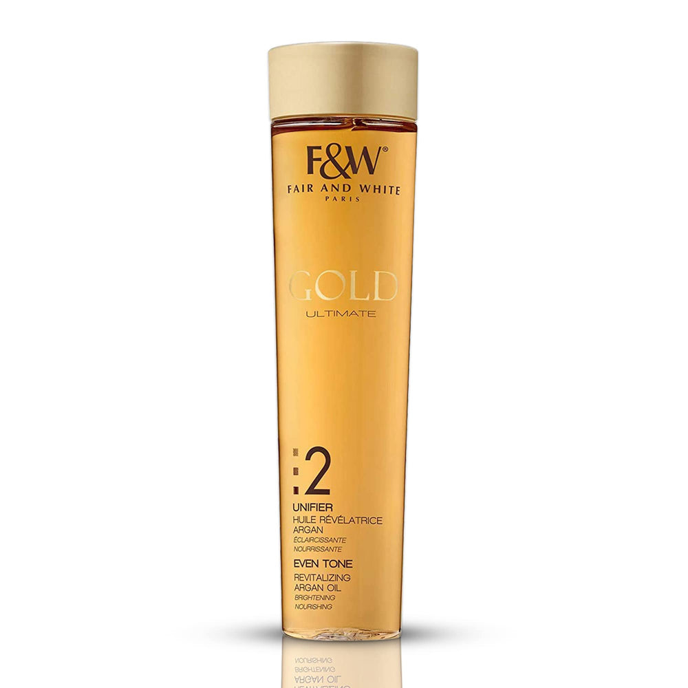 FAIR & WHITE 2, huile d'argan or, bouteille luxueuse pour hydrater la peau