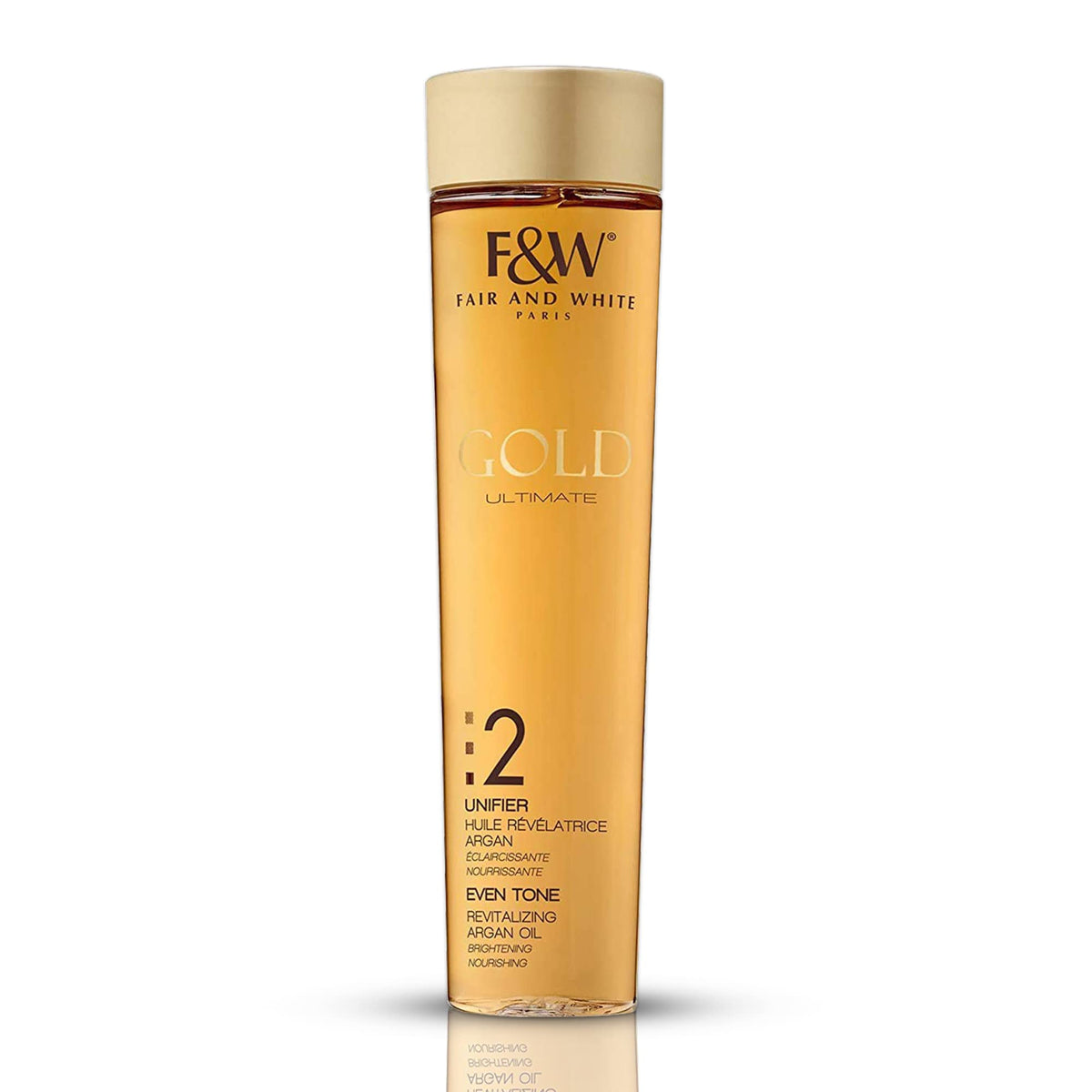 FAIR & WHITE 2, huile d'argan or, bouteille luxueuse pour hydrater la peau