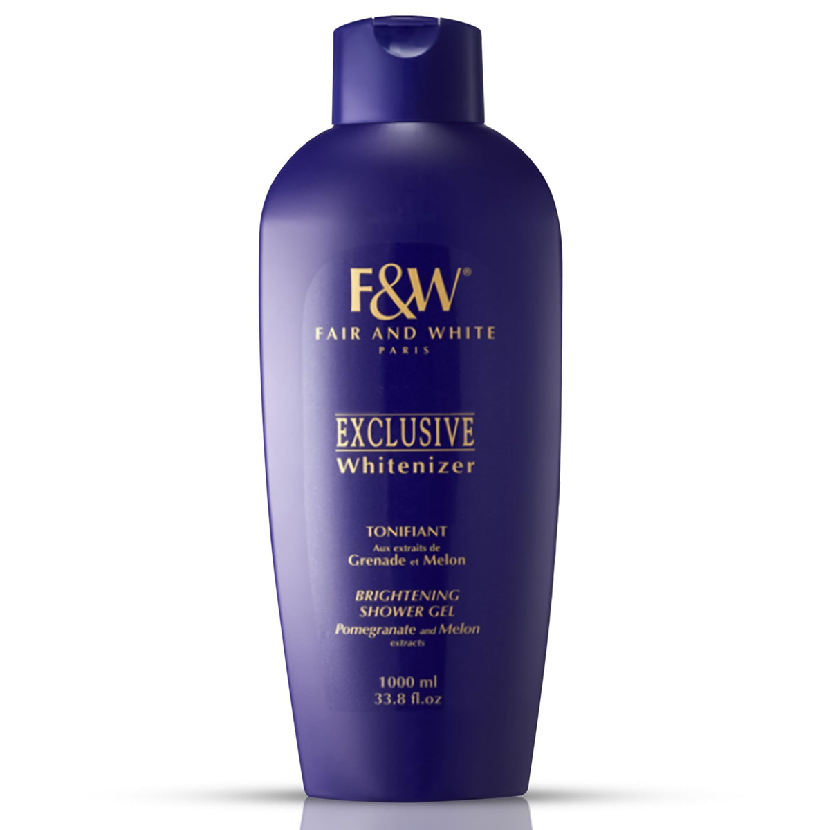 FAIR & WHITE Exclusive gel douche, bouteille 1000 ml, hydratation et éclat.
