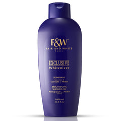 FAIR & WHITE Exclusive gel douche, bouteille 1000 ml, hydratation et éclat.