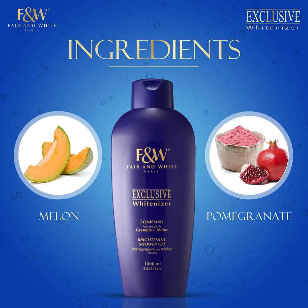 FAIR & WHITE Exclusive gel douche, mousse riche apportant douceur.