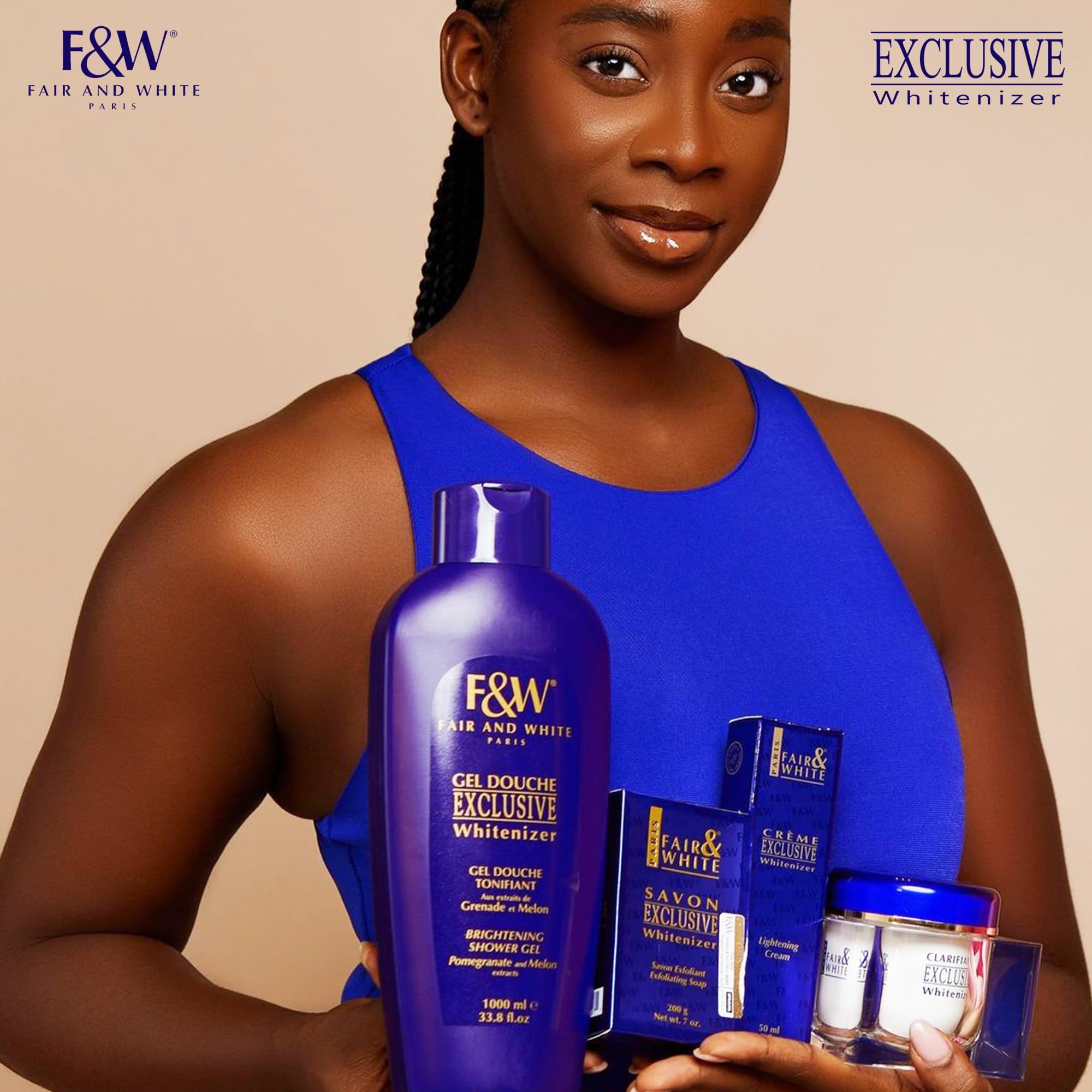 FAIR & WHITE Exclusive gel douche, peau plus souple et uniforme.