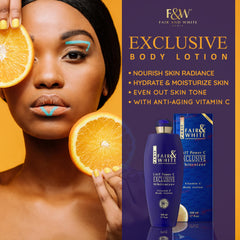 Application FAIR & WHITE sur la peau, routine quotidienne simple.
