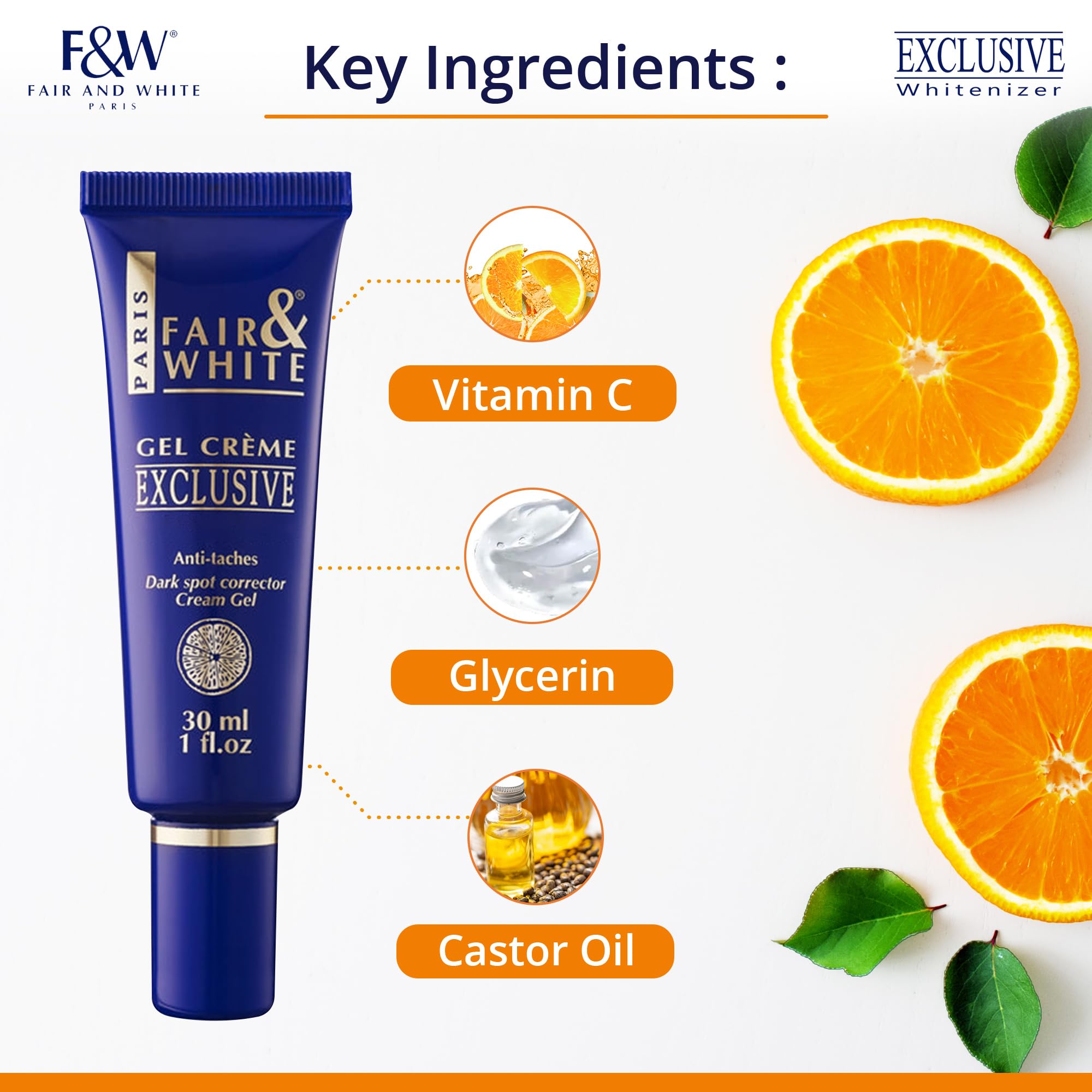Texture satinée Fair & White Exclusive, crème légère qui hydrate rapidement la peau