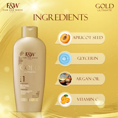FAIR & WHITE Gold Radiance parfum abricot – éveil des sens sous la douche.