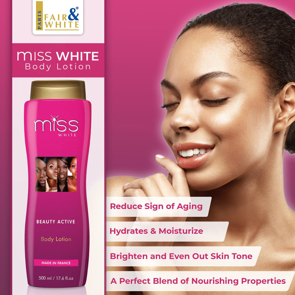 FAIR & WHITE Miss White s applique sur la peau le soir.