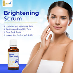 FAIR & WHITE Original Brightening Serum packaging box with clear usage guidance