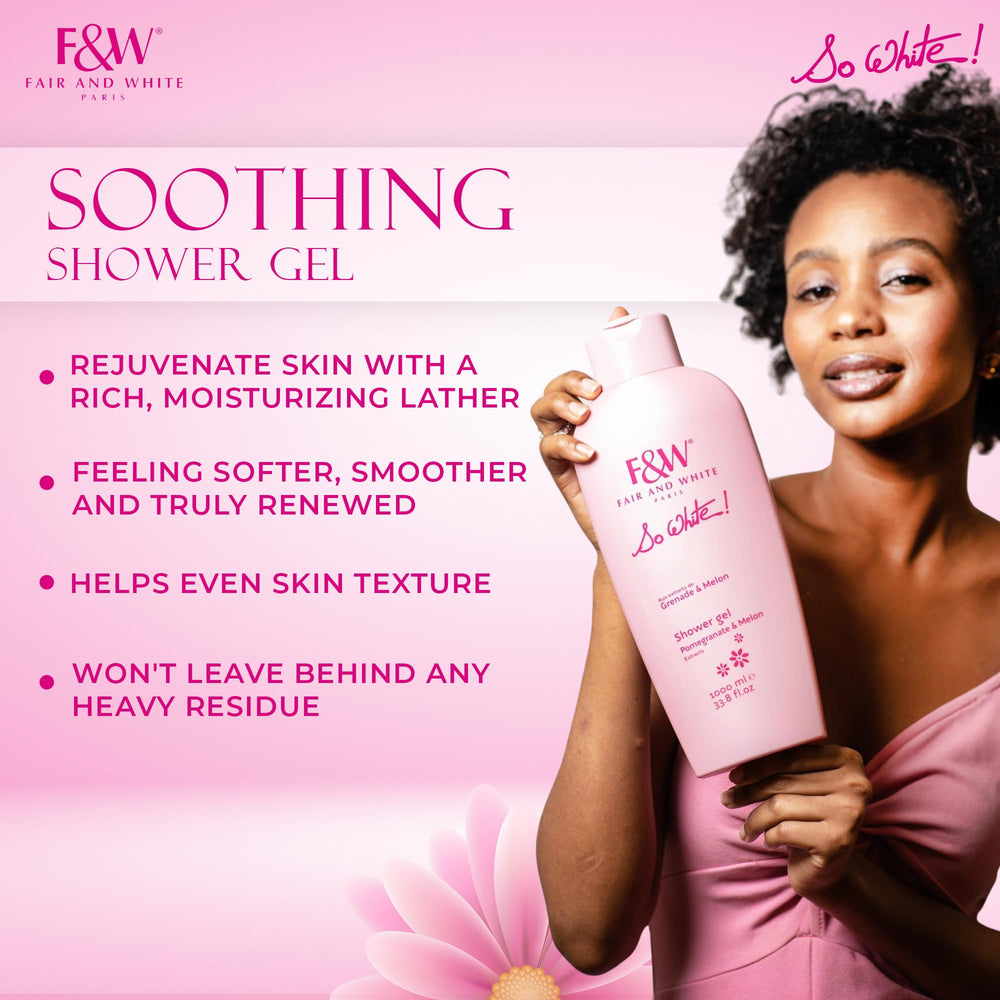 FAIR & WHITE So White, application douce dans la douche pour peau plus confortable.