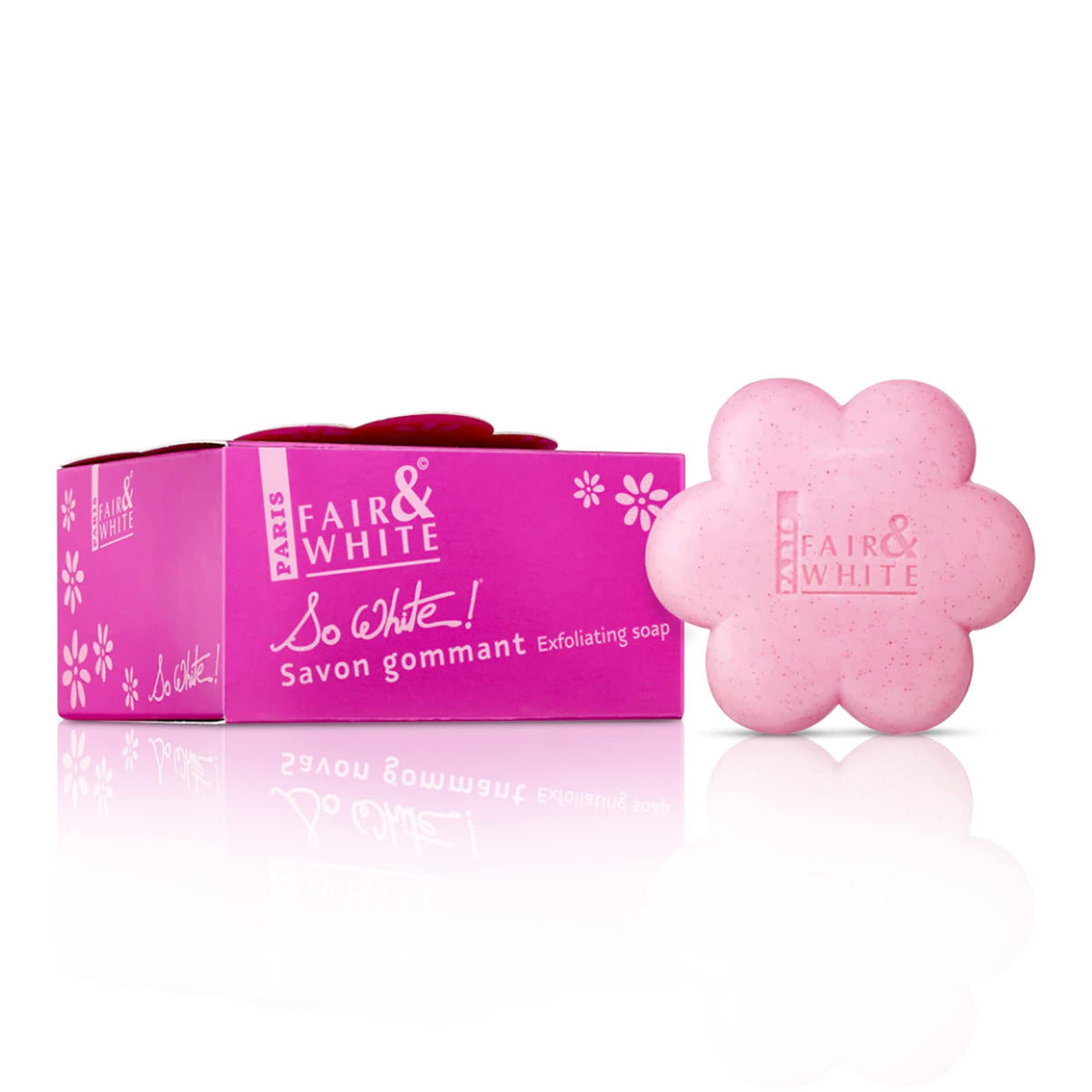 Fair & White So White Savon Exfoliant Corps 200g révèle peau plus lisse et uniforme.
