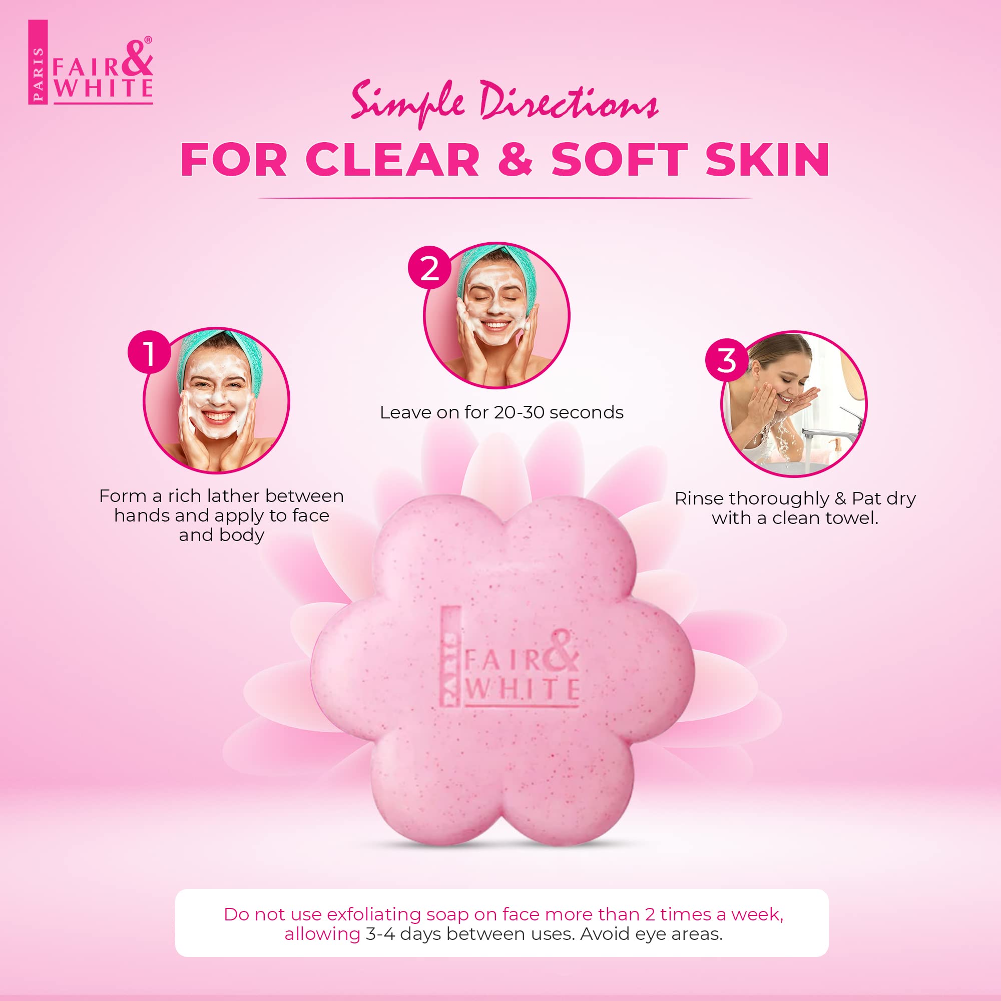 Parfum doux du savon So White pour une routine douche agréable.