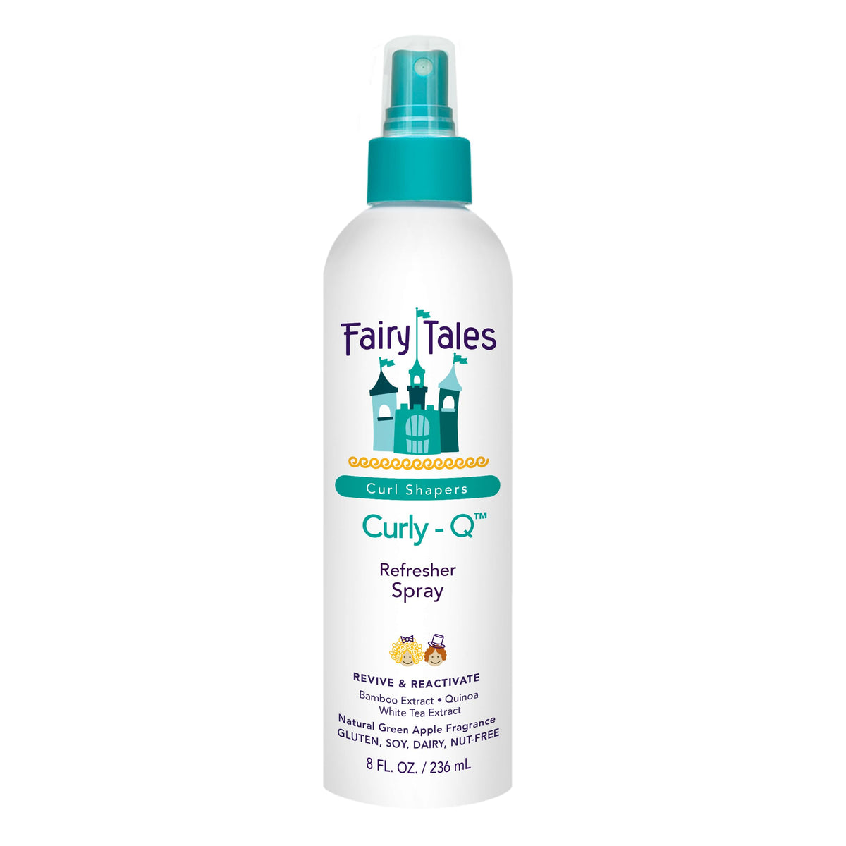 Flacon Fairy Tales Curly-Q Refresher, définition des boucles des enfants, léger et pratique.