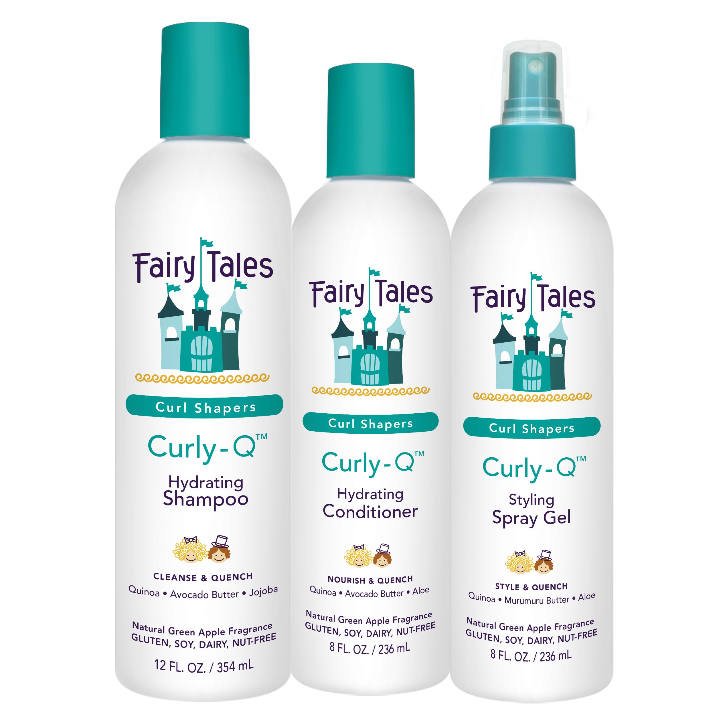Fairy Tales Curly Q Shampoo – bouteille, boucles définies et hydratation.