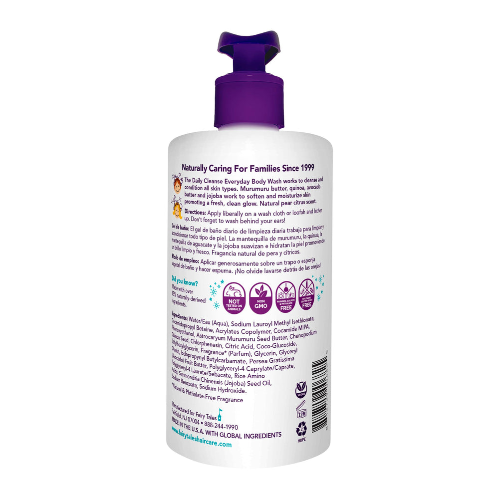 Fairy Tales Daily Cleanse, ingrédients naturels pour la peau des enfants.