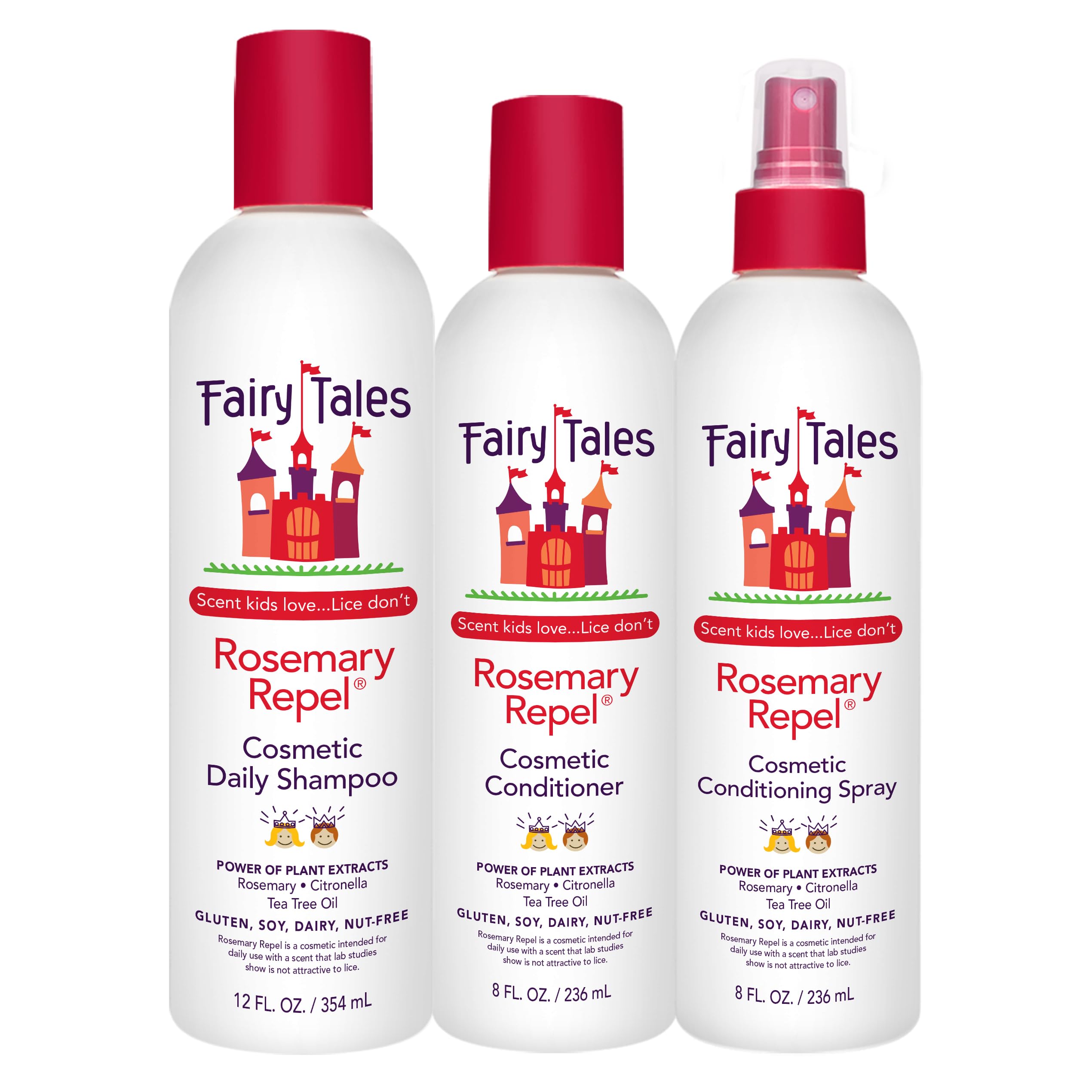 Fairy Tales Rosemary Repel Shampoing Bouteille, nettoie en douceur les cheveux des enfants.