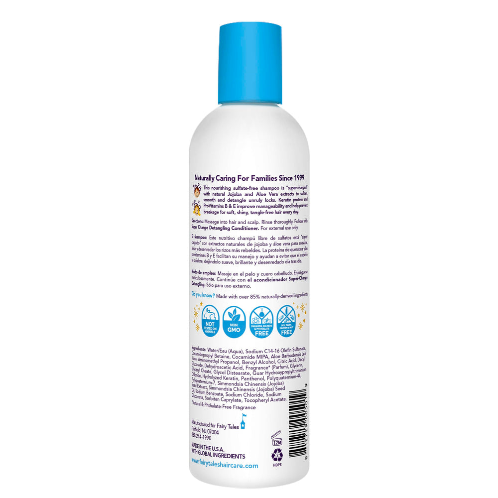 Fairy Tales Tangle Tamer étiquette et packaging clairs, pour repérer les bénéfices sans cruauté.