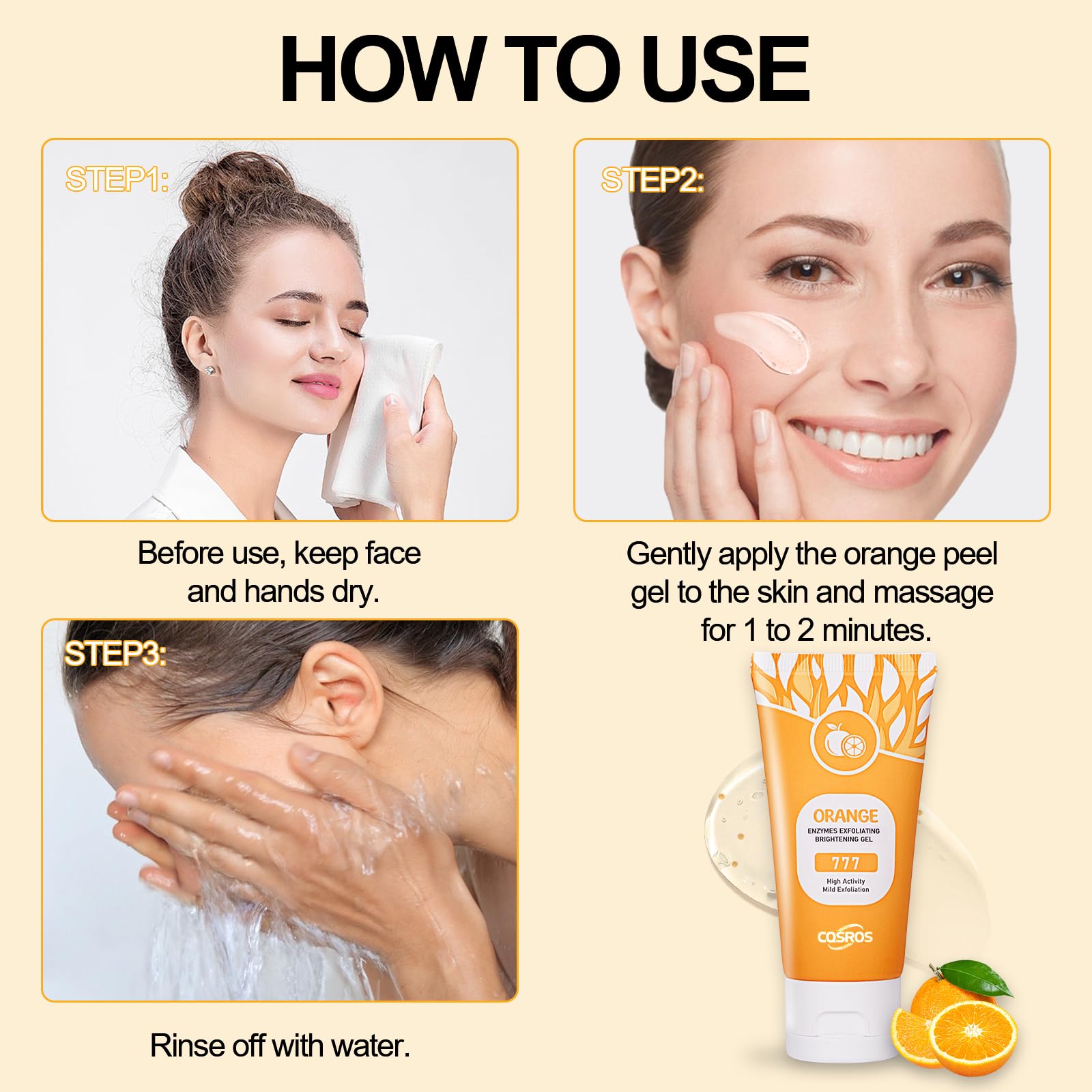 FAIRYTALESPACE gel exfoliant orange: nettoyage et exfoliation sans sensation abrasive