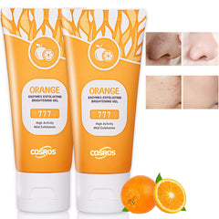 Fairytalespace gel exfoliant orange pour visage et corps, douceur et fraîcheur.