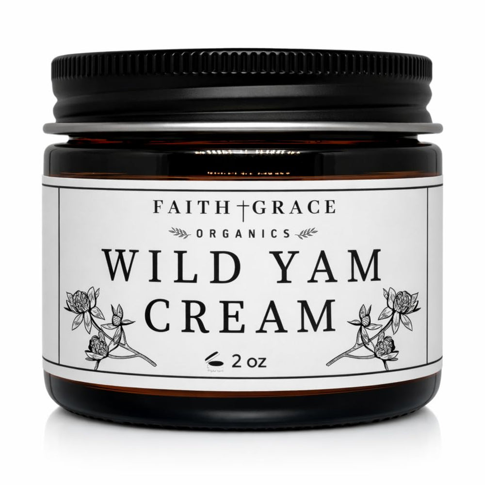 Faith and Grace Organics crème igname sauvage pour femmes, équilibre potentiel et hydratation.