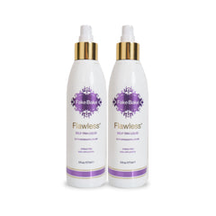 Bouteille Fake Bake Flawless Auto-bronzant montrant le flacon et sa teinte naturelle rapide