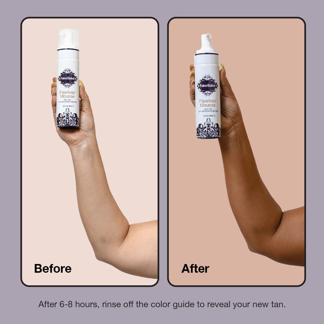 Guide couleur intégré de Fake Bake Flawless Mousse pour une application précise.