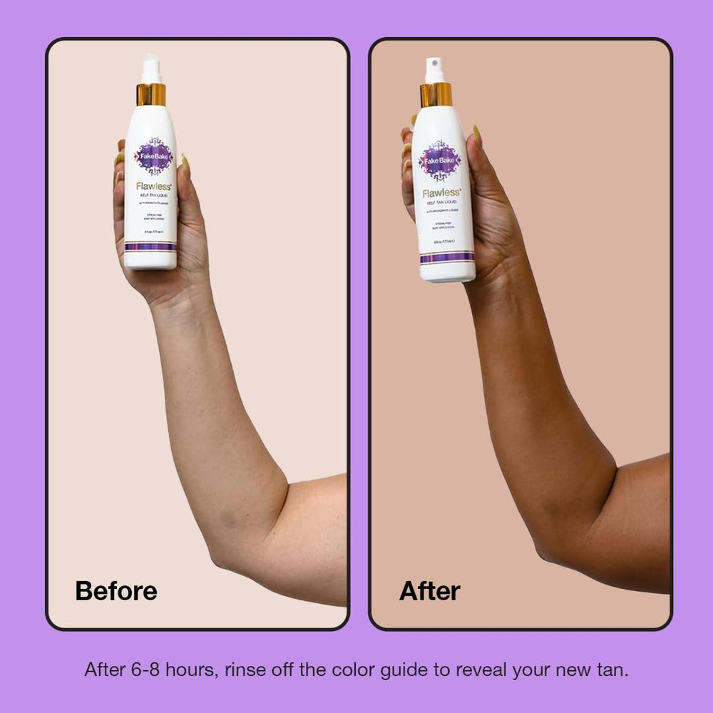 Guide couleur intégré Fake Bake pour contrôler l'application.