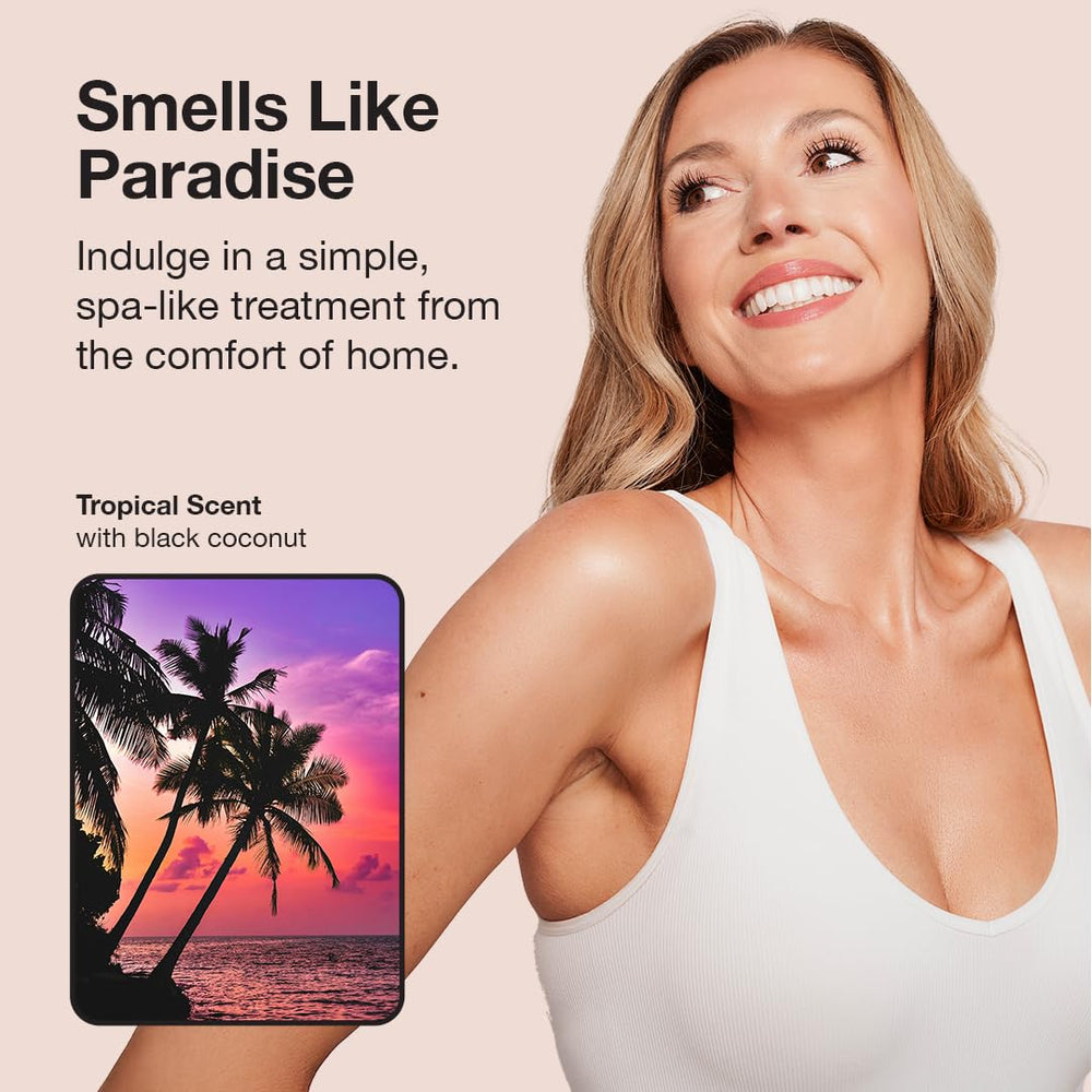 Teinte naturelle Fake Bake offrant un bronzage réaliste.